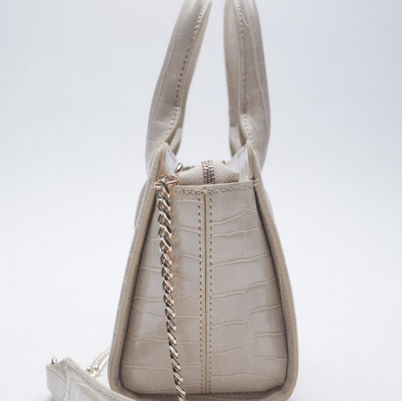 NWOT Zara Animal Print Mini City Bag Grey - Picture 2 of 13